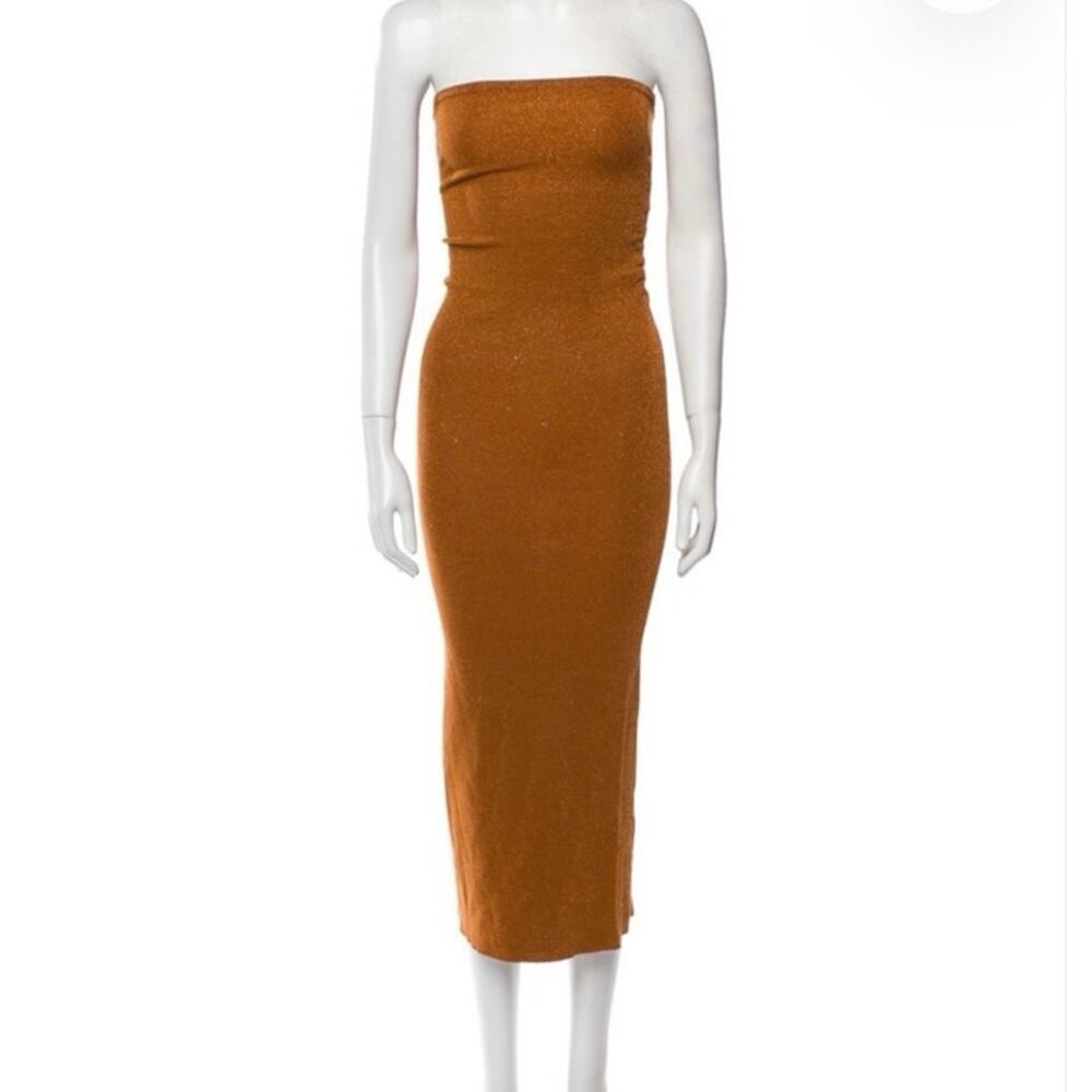 Dissh Nico Burnt Orange Metallic Dress Sz XS
